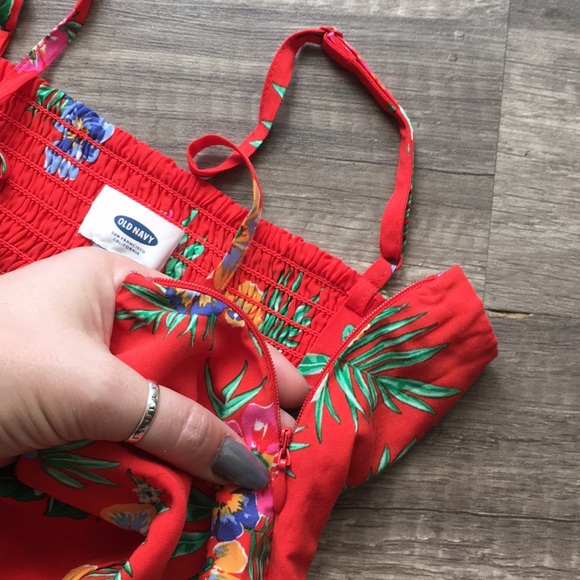 NEW Old Navy Red/Orange Hawaiian Dress - Picture 4 of 7
